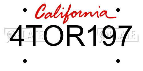 4TOR197 California License Plate