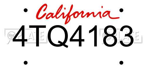 4TQ4183 California License Plate