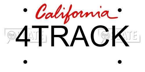 4TRACK California License Plate
