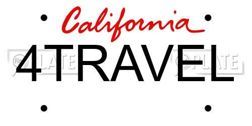 4TRAVEL California License Plate