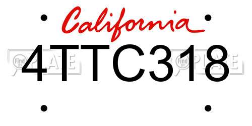 4TTC318 California License Plate