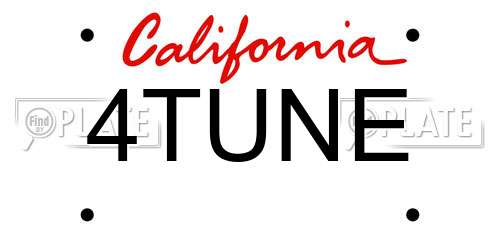 4TUNE California License Plate