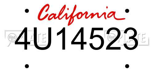 4U14523 California License Plate