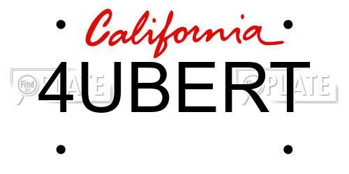 4UBERT California License Plate