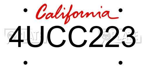 4UCC223 California License Plate