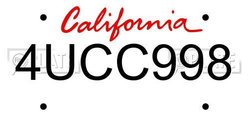4UCC998 California License Plate