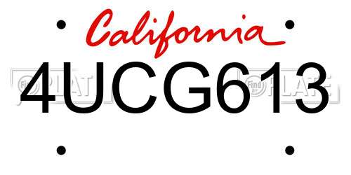 4UCG613 California License Plate