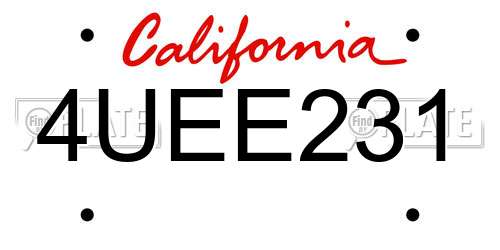 4UEE231 California License Plate