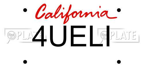 4UELI California License Plate