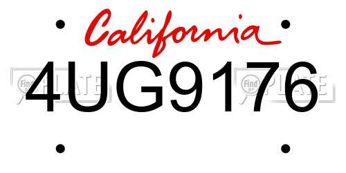 4UG9176 California License Plate