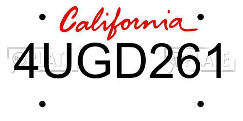 4UGD261 California License Plate