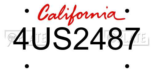 4US2487 California License Plate