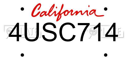 4USC714 California License Plate