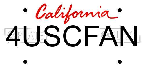 4USCFAN California License Plate