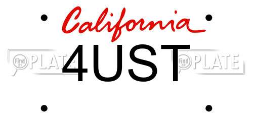 4UST California License Plate