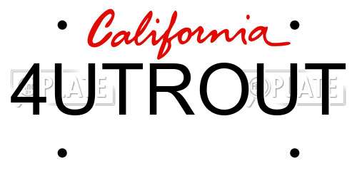 4UTROUT California License Plate
