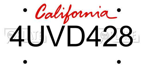4UVD428 license plate in CA state