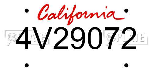 4V29072 California License Plate