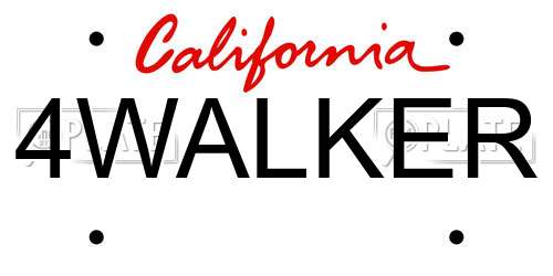 4WALKER California License Plate
