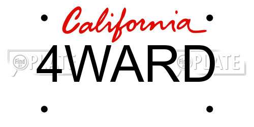 4WARD California License Plate