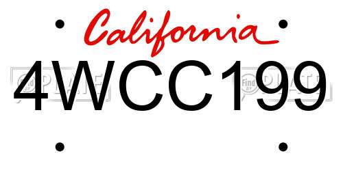 4WCC199 California License Plate