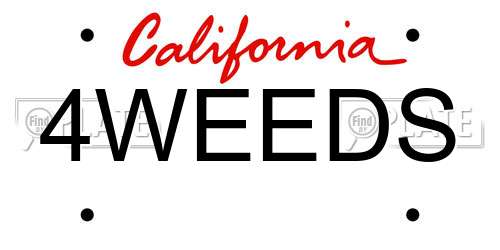 4WEEDS California License Plate