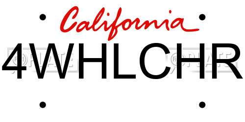 4WHLCHR California License Plate