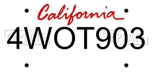 4WOT903 California License Plate