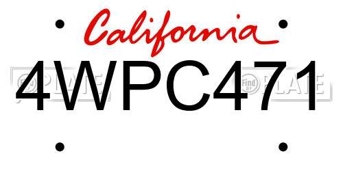 4WPC471 California License Plate