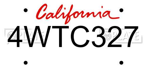 4WTC327 California License Plate