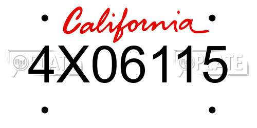 4X06115 California License Plate