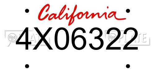 4X06322 California License Plate