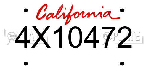4X10472 California License Plate