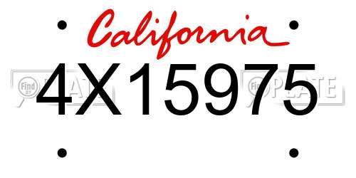 4X15975 California License Plate