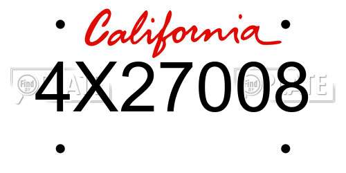 4X27008 California License Plate
