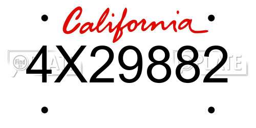 4X29882 California License Plate
