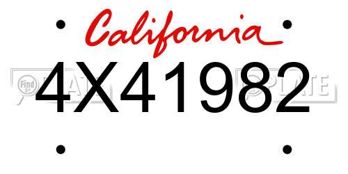 4X41982 California License Plate