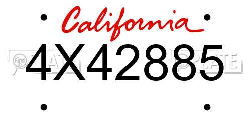 4X42885 California License Plate
