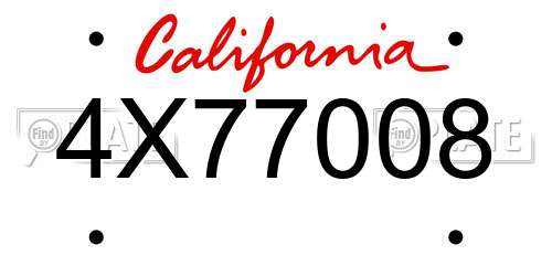 4X77008 California License Plate