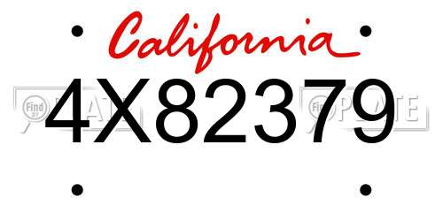 4X82379 California License Plate