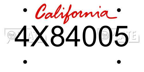 4X84005 California License Plate