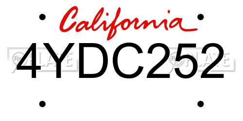 4YDC252 California License Plate