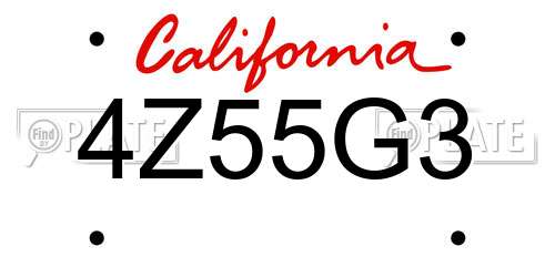 4Z55G3 California License Plate