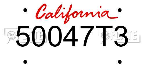 50047T3 California License Plate