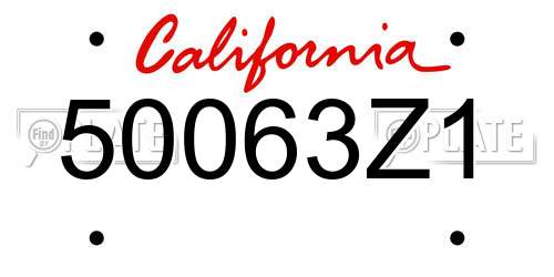 50063Z1 California License Plate
