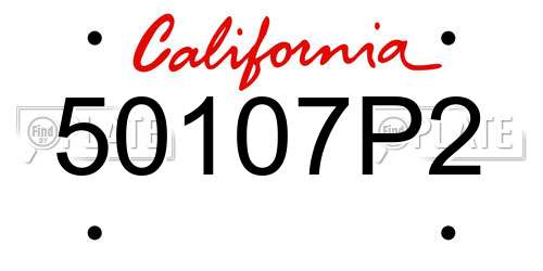 50107P2 California License Plate
