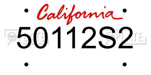 50112S2 California License Plate