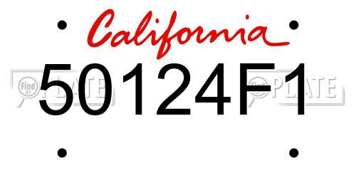 50124F1 California License Plate