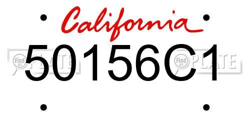 50156C1 California License Plate