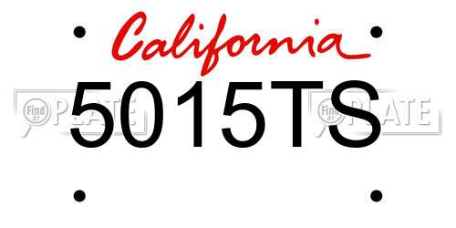 5015TS California License Plate